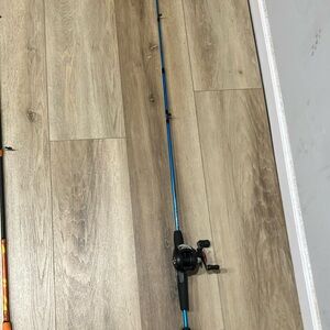 Blue and Black Fishing Rod